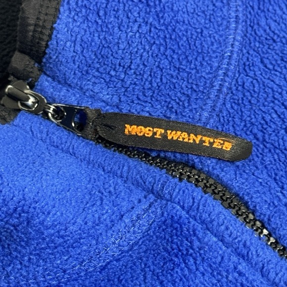 Vintage‎ Most Wanted Embroidered Red Crab Blue Fleece Vest Mens M - Picture 8 of 10